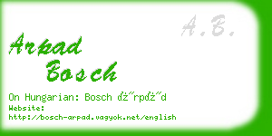 arpad bosch business card